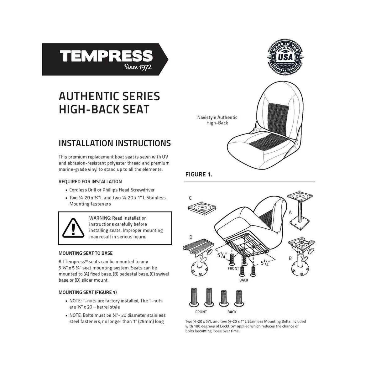Tempress Tempress Navistyle Boat Seat | Sportsman's Warehouse