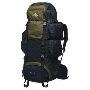 TETON Sports Explorer 65L Internal Frame Backpacking Pack - Olive Green