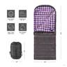 TETON Sports Fahrenheit 0 Degree Regular Rectangular Sleeping Bag - Grey/Purple - Grey/Purple Regular