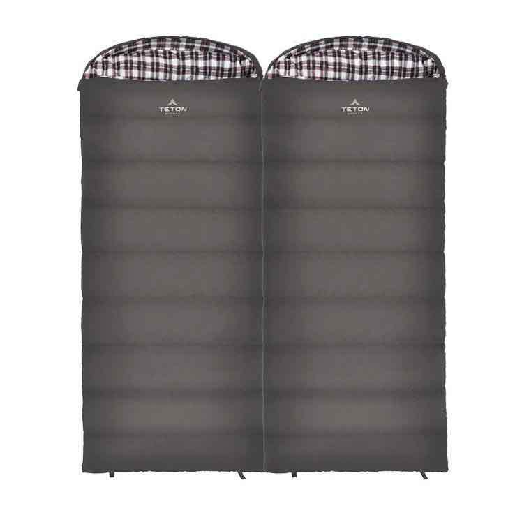 TETON Sports Fahrenheit XXL 20 Degree Oversized Rectangular Sleeping Bag - Grey - Grey Oversized TETON Sports Fahrenheit XXL 20 Degree Oversized Rectangular Sleeping Bag - Grey - Grey Oversized