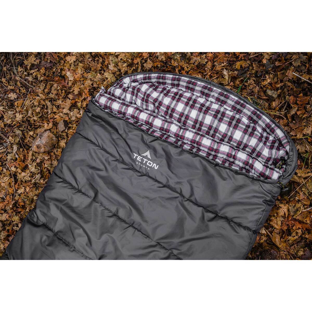 TETON Sports Fahrenheit XXL 20 Degree Oversized Rectangular Sleeping Bag - Grey - Grey Oversized TETON Sports Fahrenheit XXL 20 Degree Oversized Rectangular Sleeping Bag - Grey - Grey Oversized