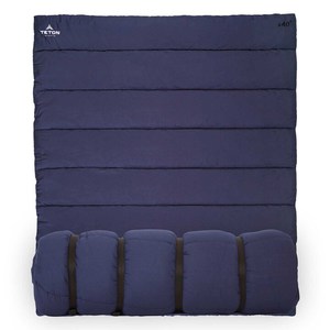 TETON Sports 4-in-1 RV 40 Degree Doublewide Rectangular Sleeping Bag - Blue