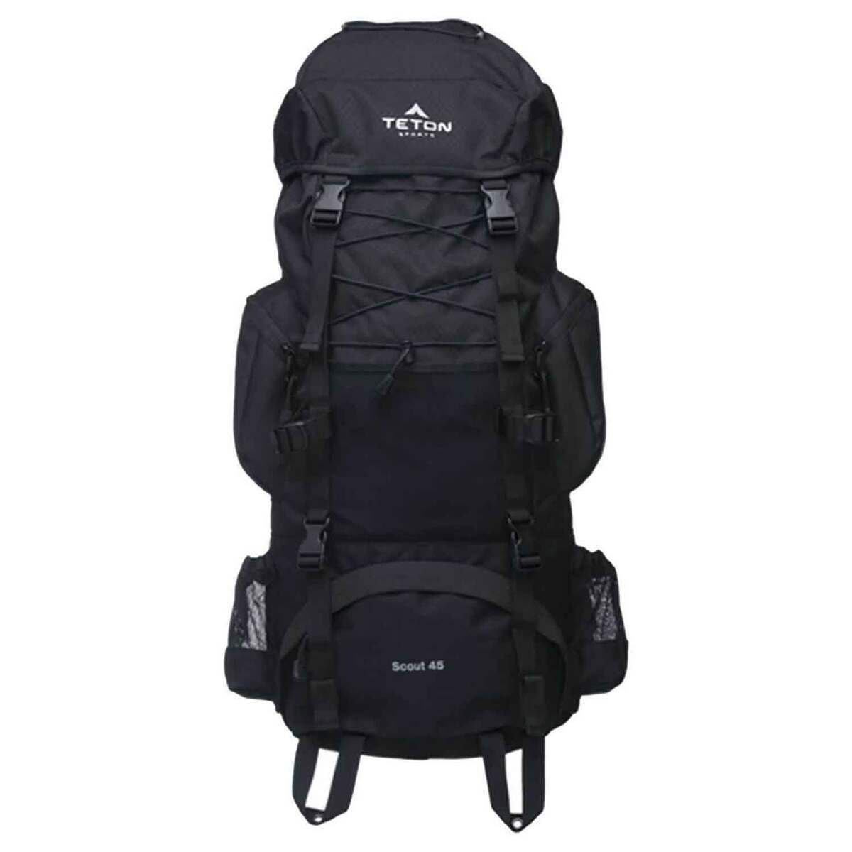 TETON Sports Scouts 45L Internal Frame Backpacking Pack - Black - Black TETON Sports Scouts 45L Internal Frame Backpacking Pack - Black - Black