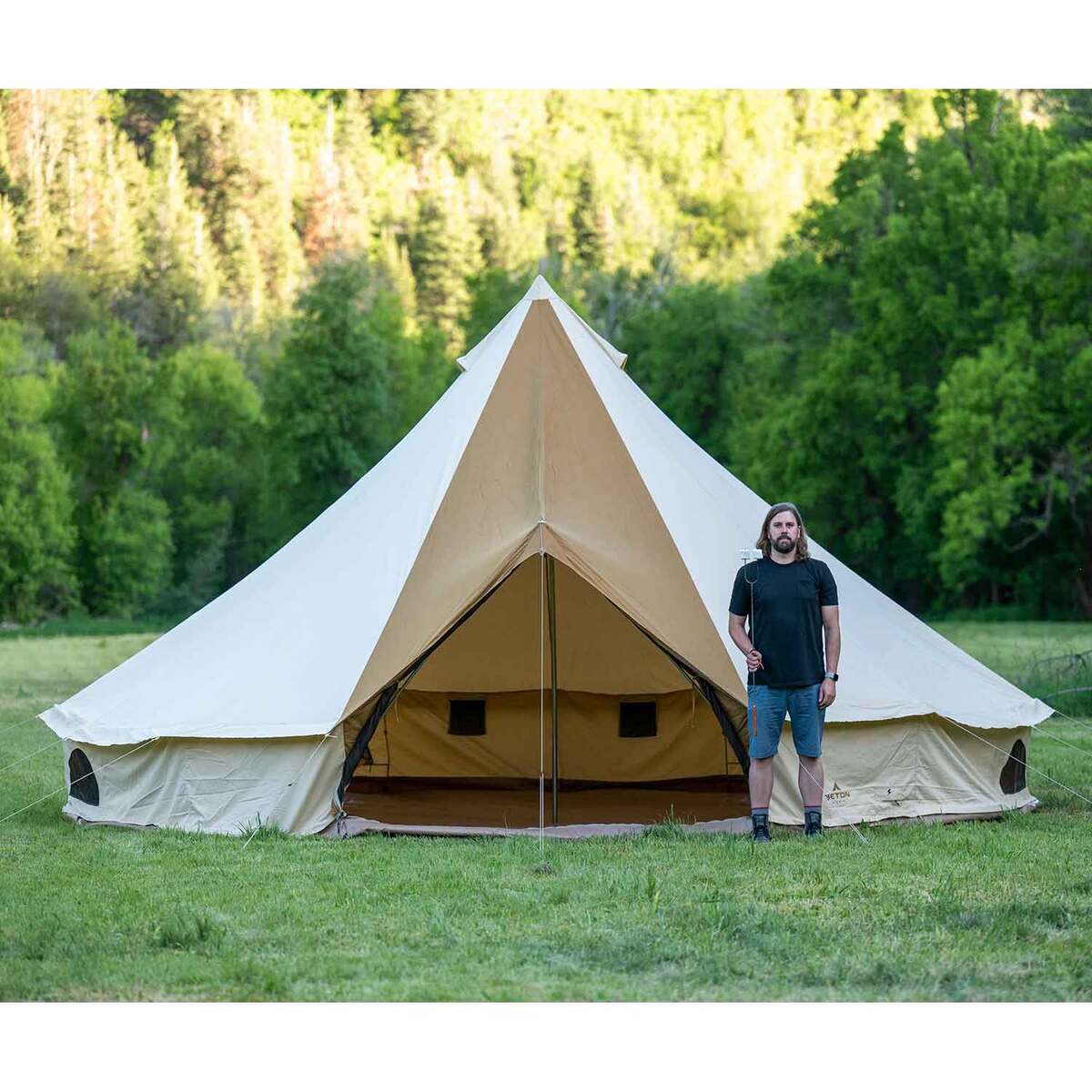 Teton Sierra 20 9-Person Canvas Tent - Khaki Tan/ Brown - Khaki Tan/ Brown Teton Sierra 20 9-Person Canvas Tent - Khaki Tan/ Brown - Khaki Tan/ Brown