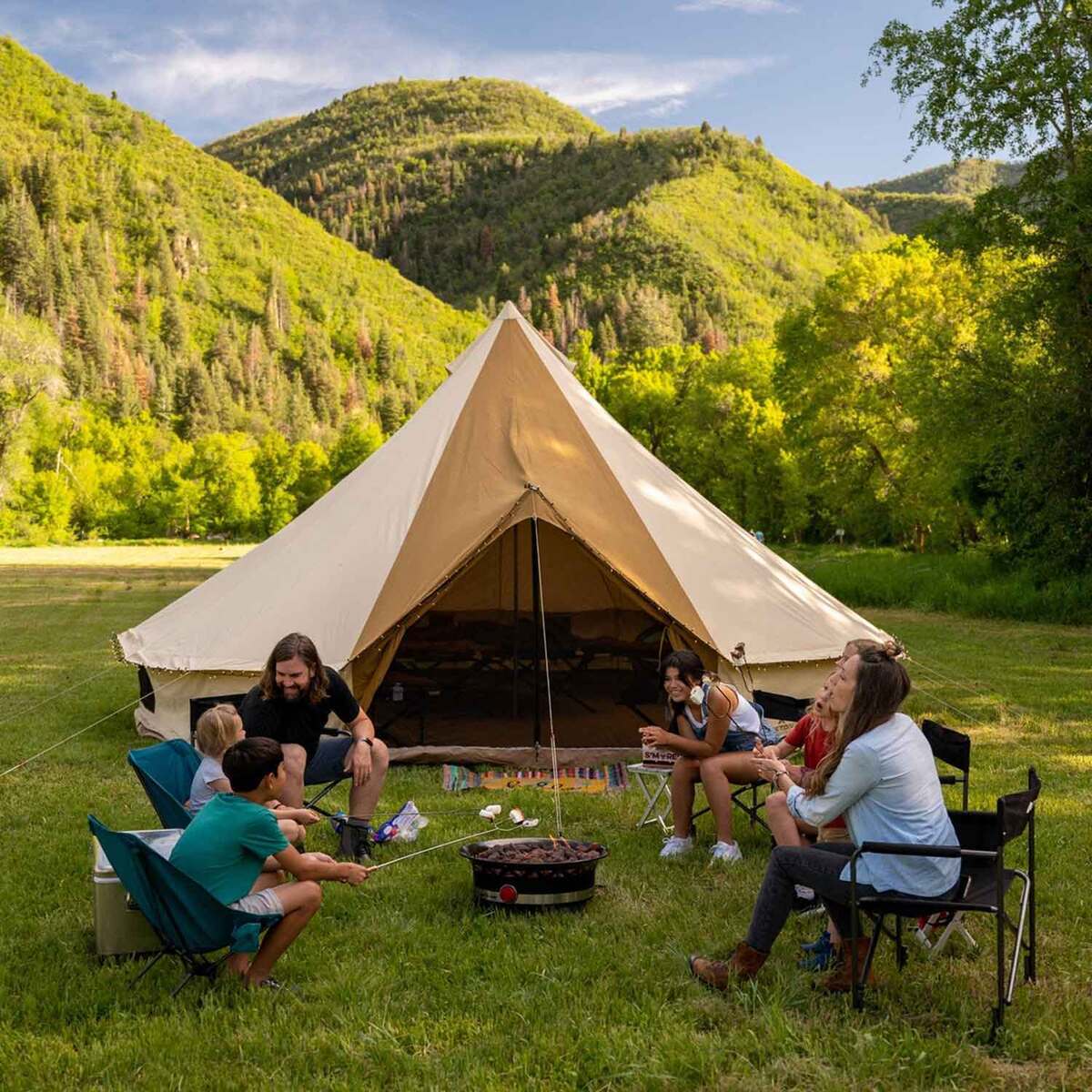 Teton Sierra 20 9-Person Canvas Tent - Khaki Tan/ Brown - Khaki Tan/ Brown Teton Sierra 20 9-Person Canvas Tent - Khaki Tan/ Brown - Khaki Tan/ Brown