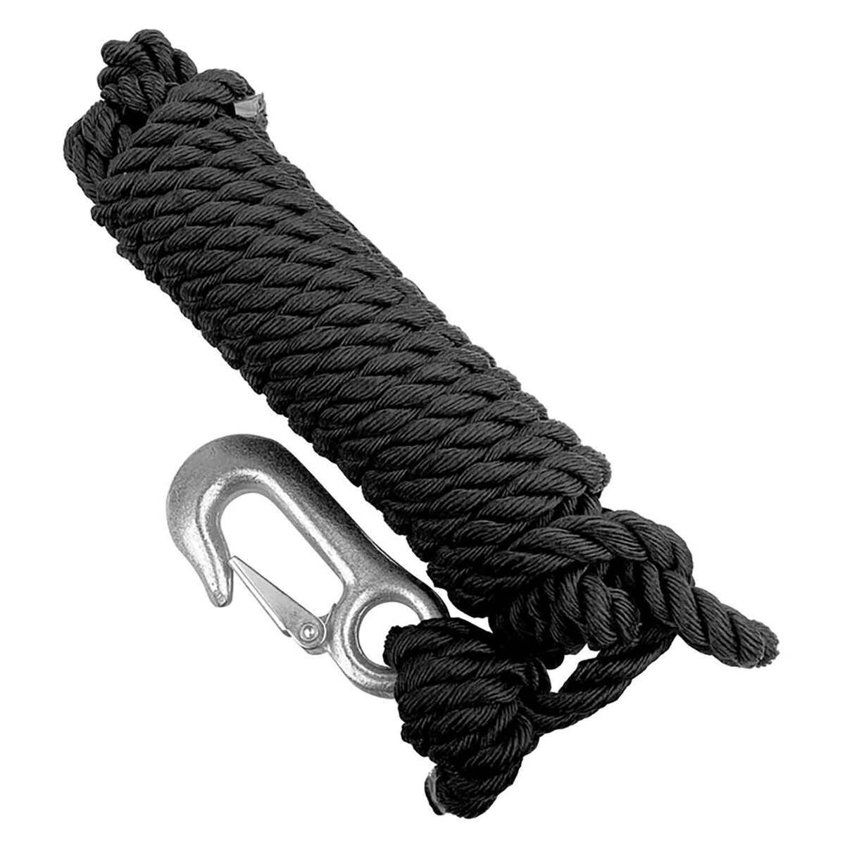 TH Marine Trailer Winch Rope With Hook - Black - Black 3/8in TH Marine Trailer Winch Rope With Hook - Black - Black 3/8in
