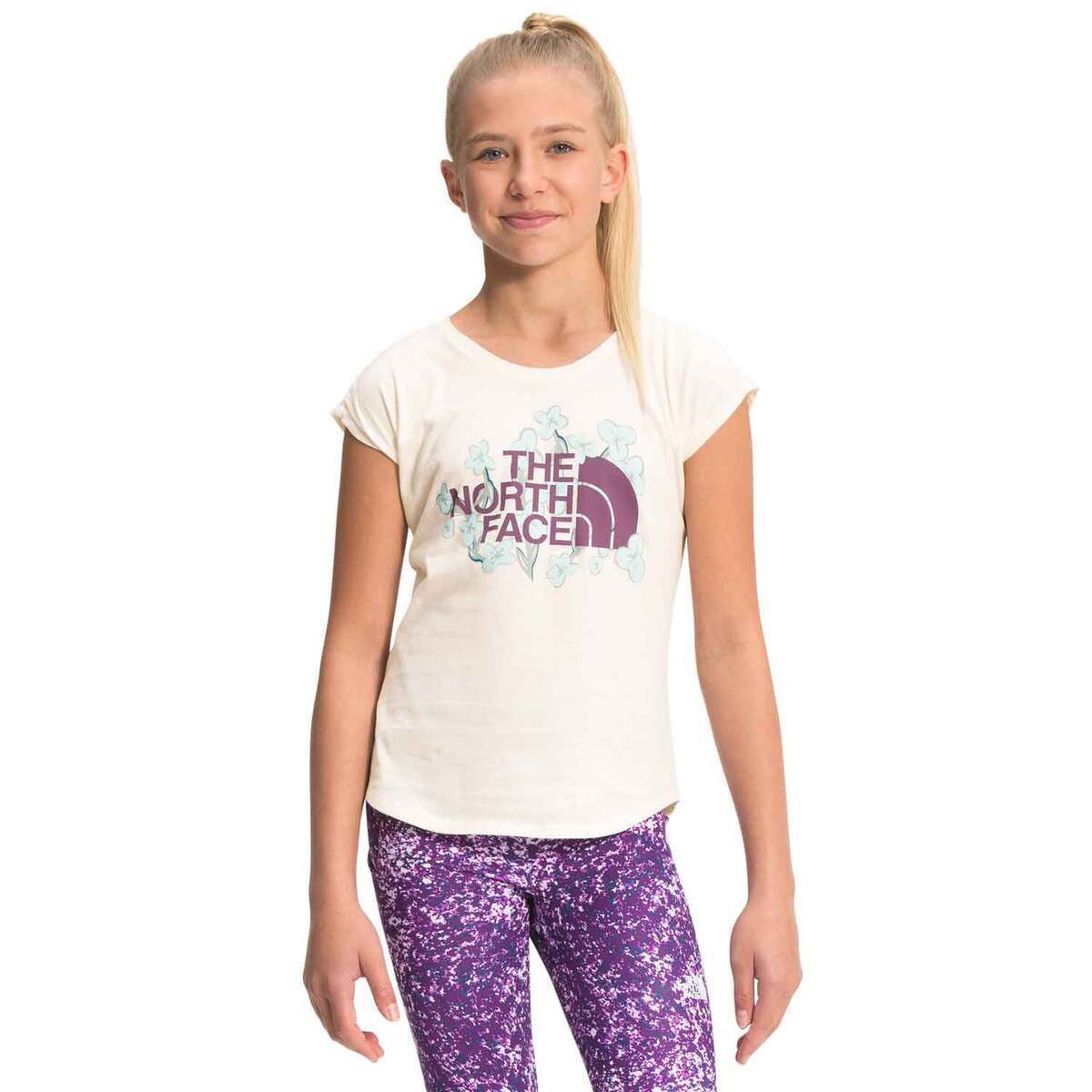 The North Face Girl's Graphic Logo Short Sleeve Casual Shirt The North Face Girl's Graphic Logo Short Sleeve Casual Shirt