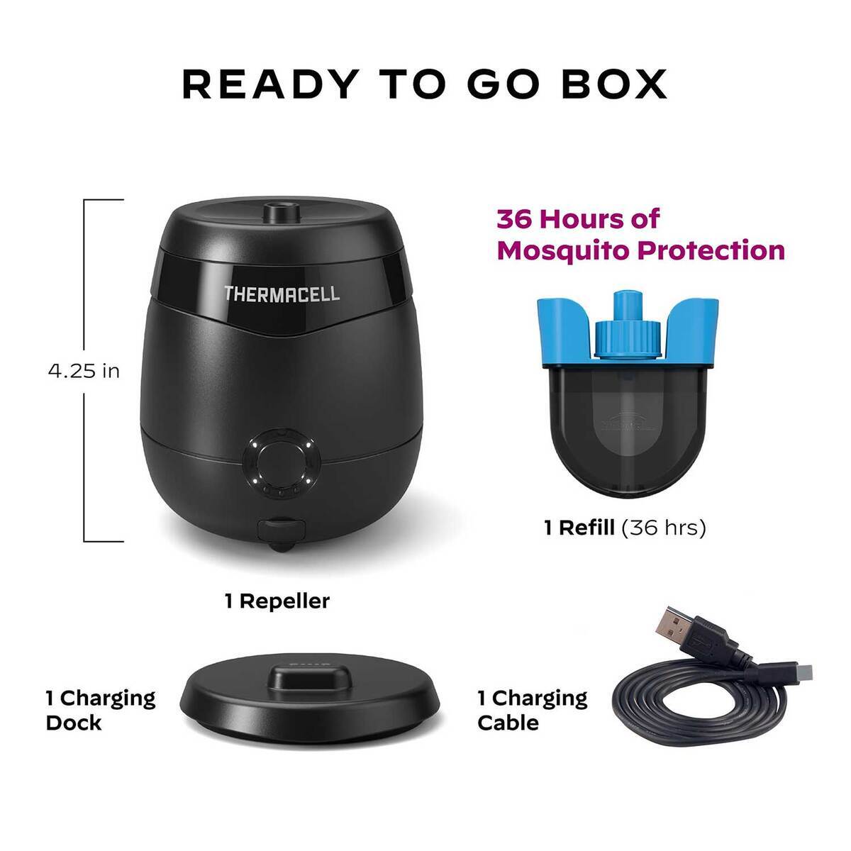 Thermacell E65 Rechargeable Mosquito Repeller with Fast Charging Dock - Black Thermacell E65 Rechargeable Mosquito Repeller with Fast Charging Dock - Black