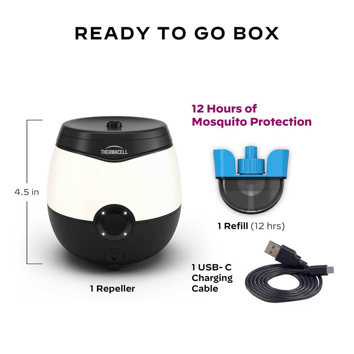 Thermacell EL55 Rechargeable Mosquito Repeller and Glow Light - White/Black - White/Black Thermacell EL55 Rechargeable Mosquito Repeller and Glow Light - White/Black - White/Black