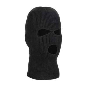 Thermo Men's 3-Hole Face Mask - Black - One Size Fits Most
