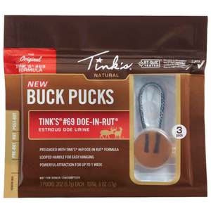Tink's #69 Doe-In-Rut Buck Pucks Deer Scents - 3 Pack