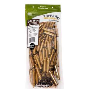 Top Brass 308 Winchester Rifle Reloading Brass - 250 Count
