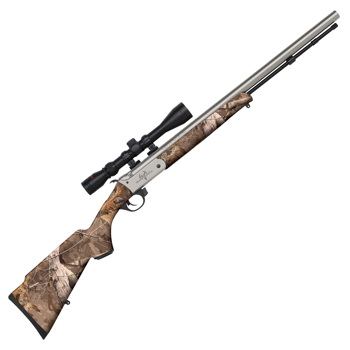 Traditions Buckstalker XT w/Scope 50 Caliber Stainless/Next Camo Wyld Break Action In-Line Muzzleloader - 24in - Camo Traditions Buckstalker XT w/Scope 50 Caliber Stainless/Next Camo Wyld Break Action In-Line Muzzleloader - 24in - Camo