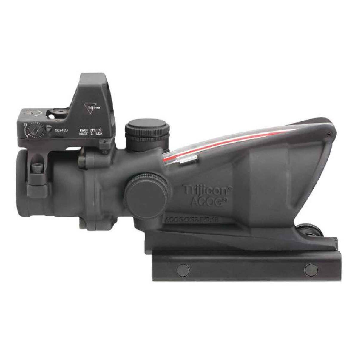 Trijicon ACOG BAC w/Trijicon RMR 4x 32mm Rifle Scope - Chevron - Black Trijicon ACOG BAC w/Trijicon RMR 4x 32mm Rifle Scope - Chevron - Black