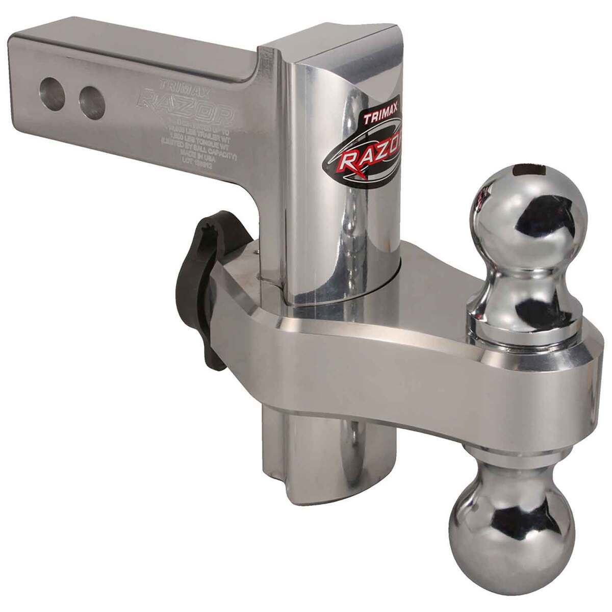 Trimax 6 inch Aluminum Adjustable Drop Hitch with Locking Ball Mount ...