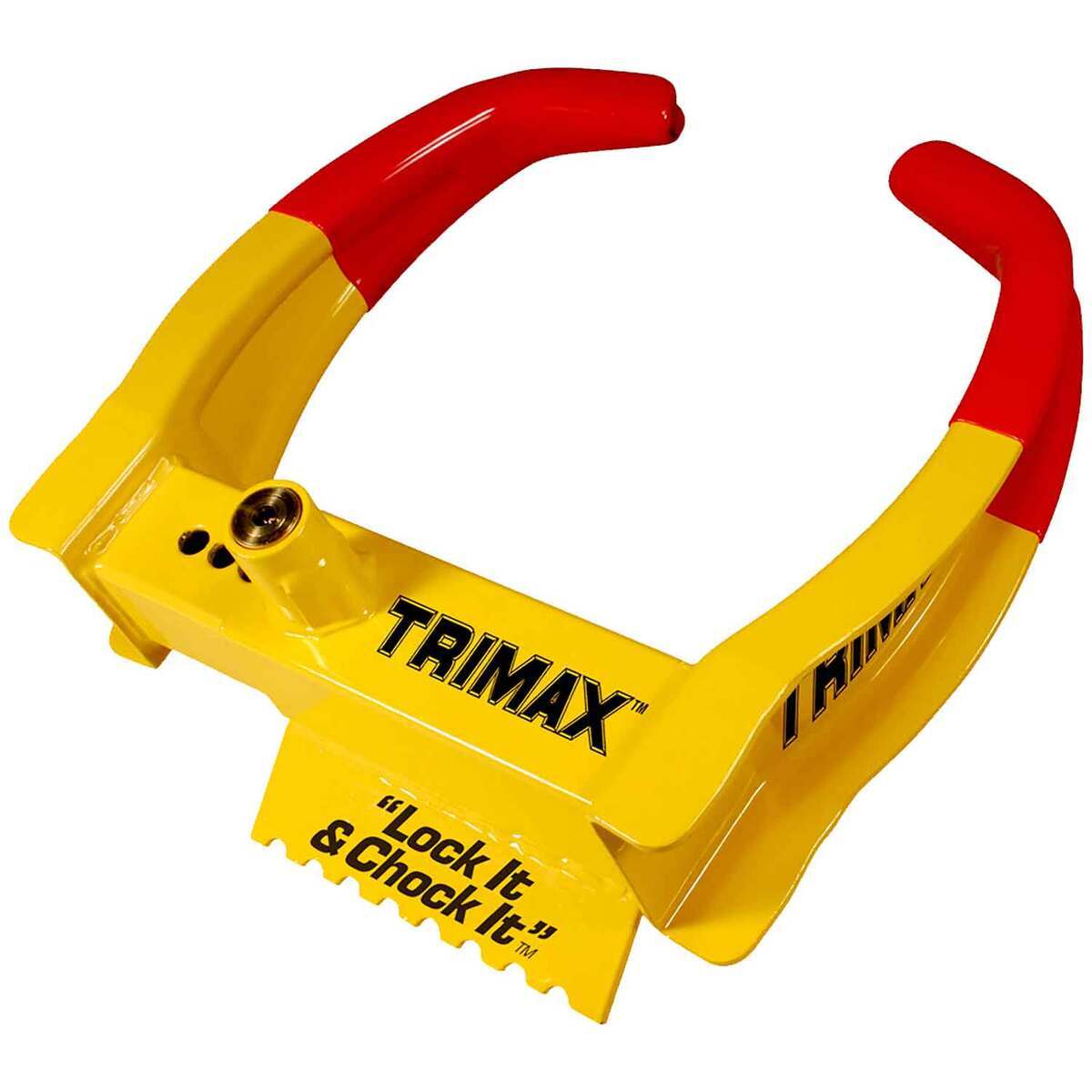 Trimax Deluxe Universal Wheel Chock Lock - Yellow/Red Trimax Deluxe Universal Wheel Chock Lock - Yellow/Red