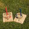 Triumph Wood Quoit Target Outdoor Lawn Game Set - Brown