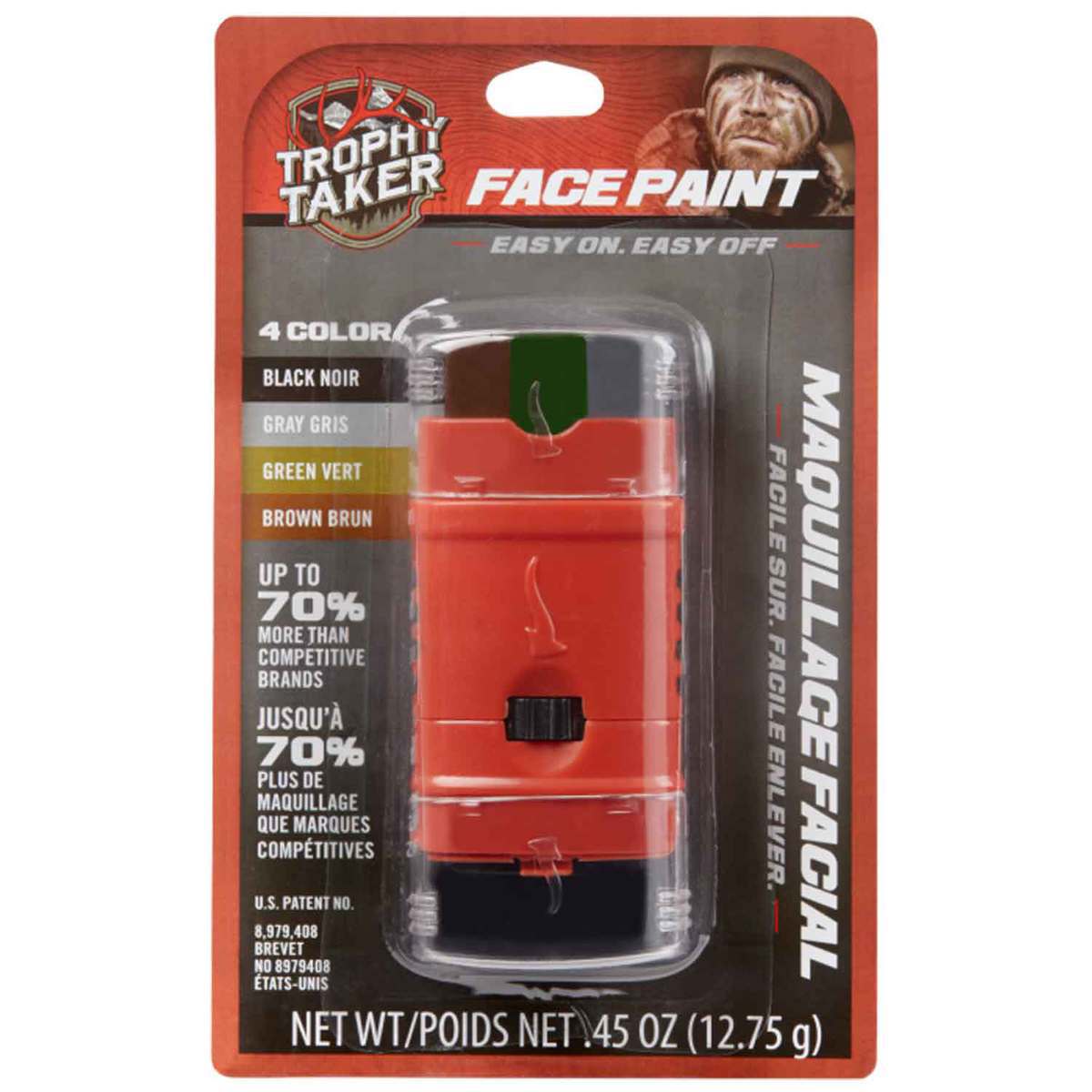 Trophy Taker 4 Color Face Paint - Black, Gray, Green, Brown Trophy Taker 4 Color Face Paint - Black, Gray, Green, Brown