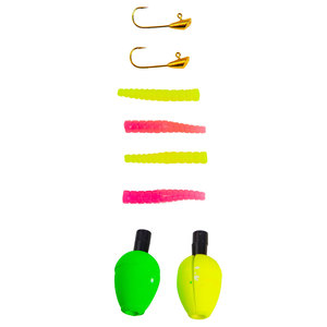 Leland Lures Trout Magnet 8pc Combo Pack Grub Kit - Pink/Chartreuse, 1/64oz