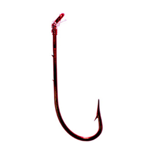 Tru Turn Down Eye Snelled Baitholder Hooks - Blood Red, 6