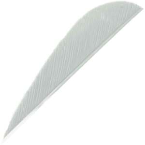 Trueflight Parabolic 3in Right Wing White Feathers - 100 Pack