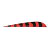 Trueflight Parabolic 4in Barred Red Feathers - 100 Pack - Red 4in