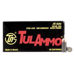TulAmmo 45 Auto (ACP) 230gr FMJ Handgun Ammo - 50 Rounds