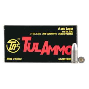 TulAmmo 9mm Luger 115gr FMJ Handgun Ammo - 50 Rounds