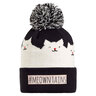 Turtle Fur Girls' #Meowntains Pom Beanie - Black One Size Fits Most