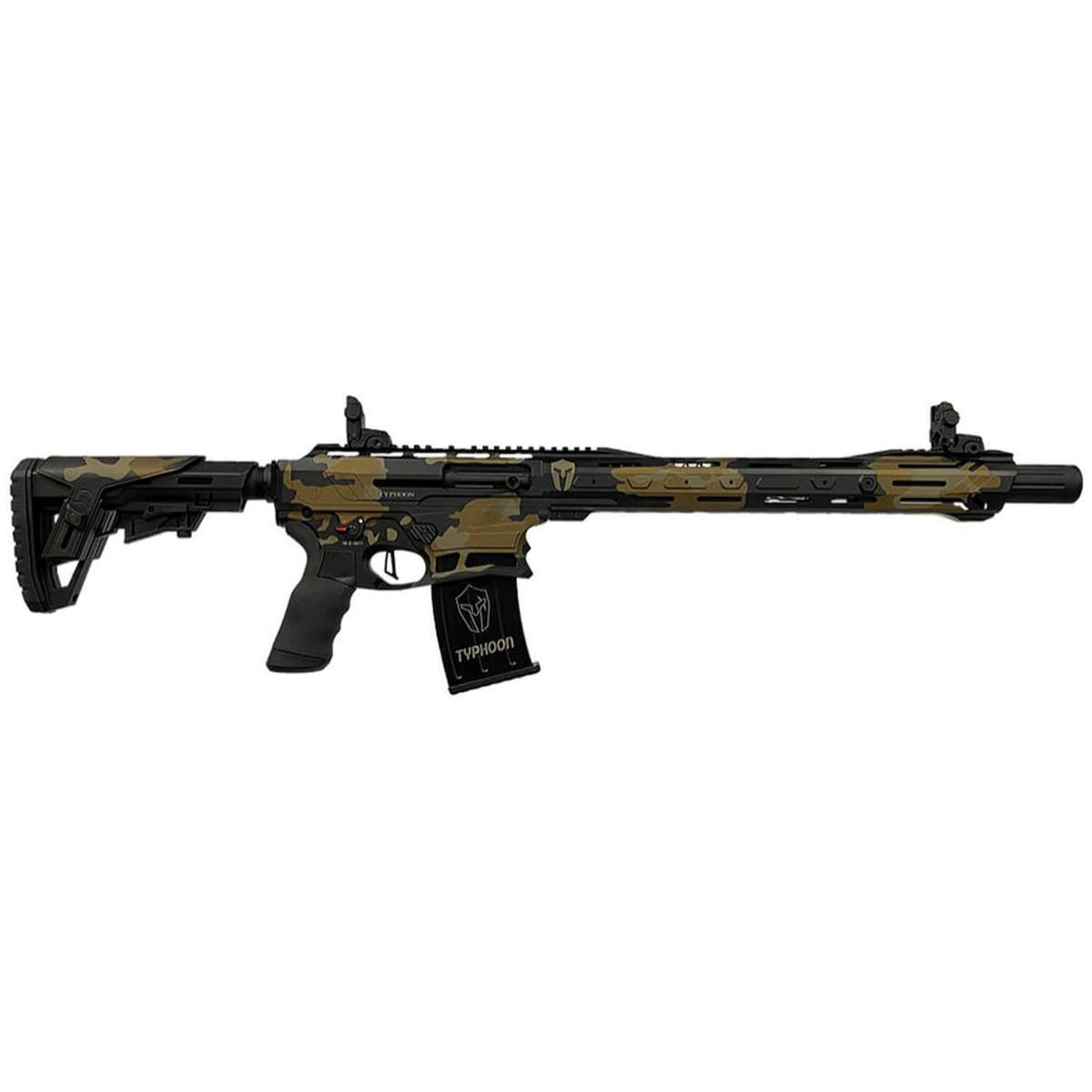 Typhoon F12 Ceracamo Sport 12 Gauge 3in Black/Red Semi Automatic Shotgun - 18.5in - Black/Brown Typhoon F12 Ceracamo Sport 12 Gauge 3in Black/Red Semi Automatic Shotgun - 18.5in - Black/Brown