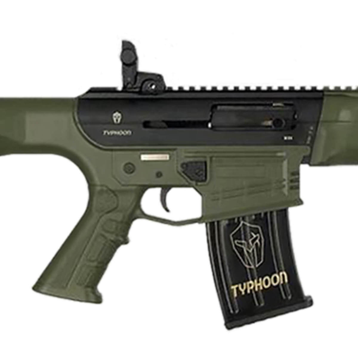 Typhoon X12 12 Gauge 3in OD Green/Black Semi Automatic Shotgun - 18.5in - OD Green/Black Typhoon X12 12 Gauge 3in OD Green/Black Semi Automatic Shotgun - 18.5in - OD Green/Black