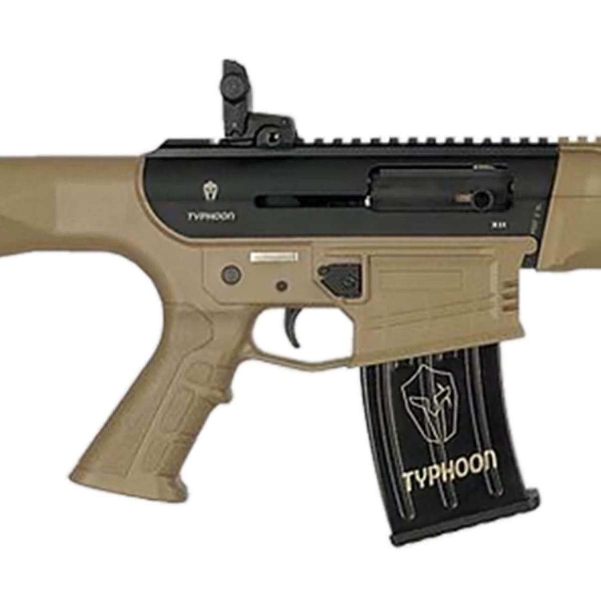 Typhoon X12 12 Gauge 3in Flat Dark Earth/Black Semi Automatic Shotgun - 18.5in - Flat Dark Earth/Black Typhoon X12 12 Gauge 3in Flat Dark Earth/Black Semi Automatic Shotgun - 18.5in - Flat Dark Earth/Black