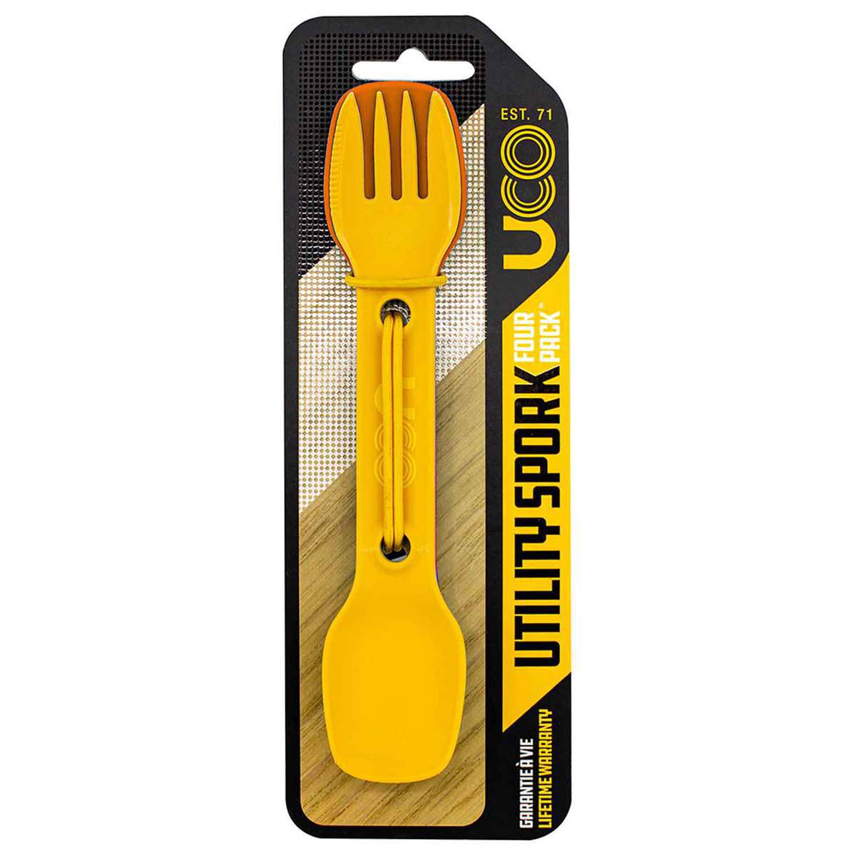 UCO 4 Pack Utility Spork with Tether - Classic 7in L UCO 4 Pack Utility Spork with Tether - Classic 7in L