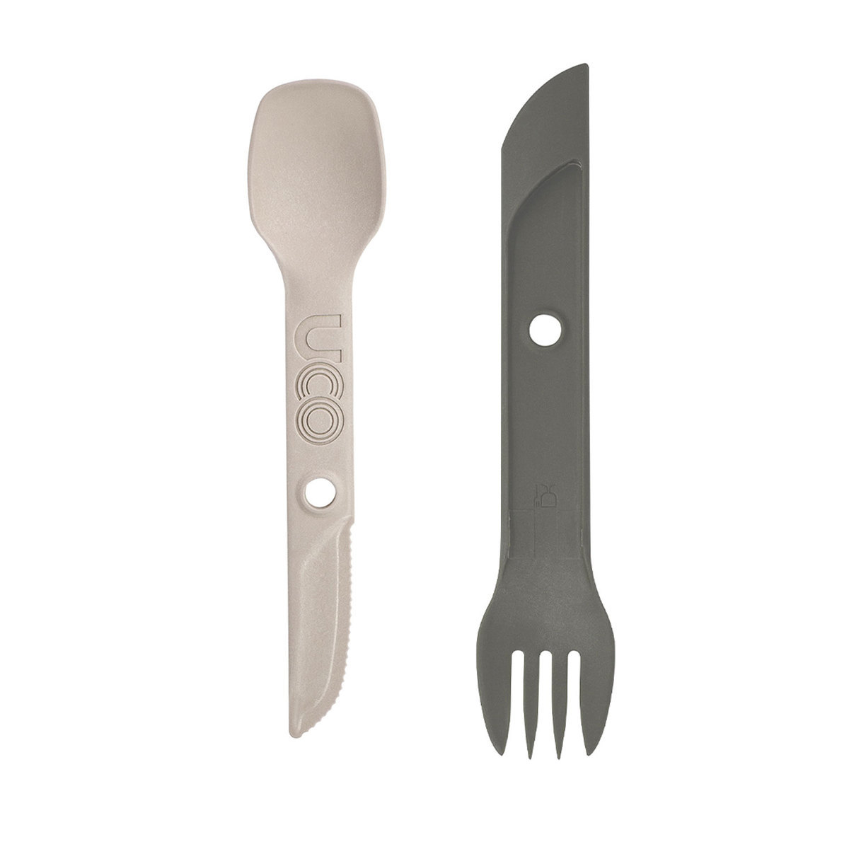 UCO Switch Spork Utensil Set with Tether - Sand Stone - Sand Stone 7in L / Extended 10.3in UCO Switch Spork Utensil Set with Tether - Sand Stone - Sand Stone 7in L / Extended 10.3in