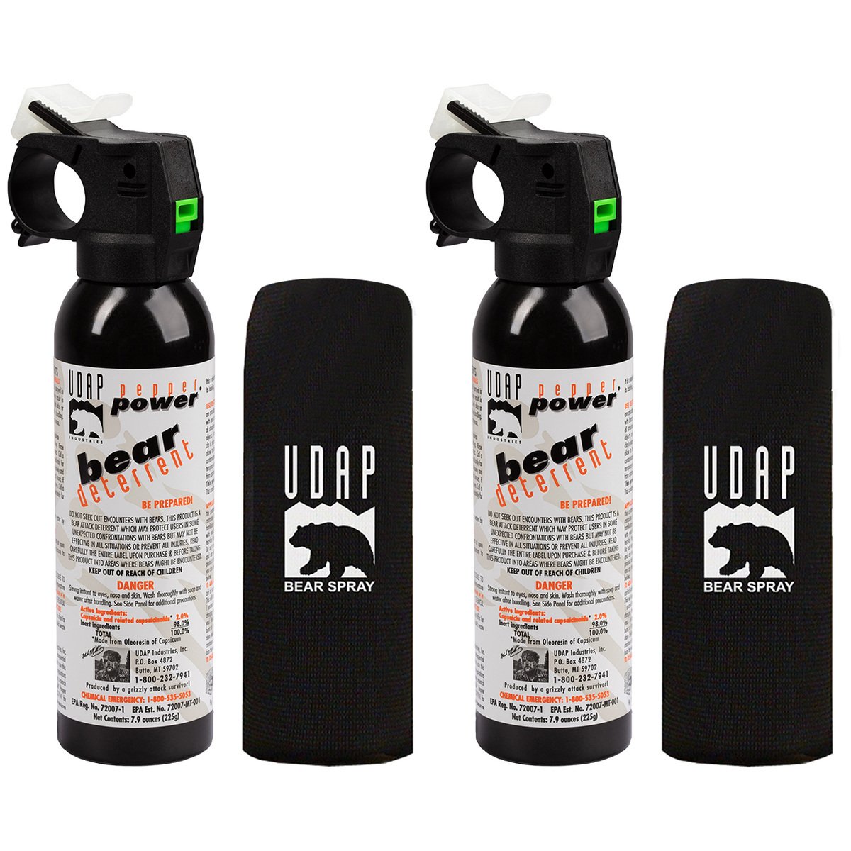 UDAP 7.9 oz Bear Spray 2 Pack - Black 7.9oz UDAP 7.9 oz Bear Spray 2 Pack - Black 7.9oz