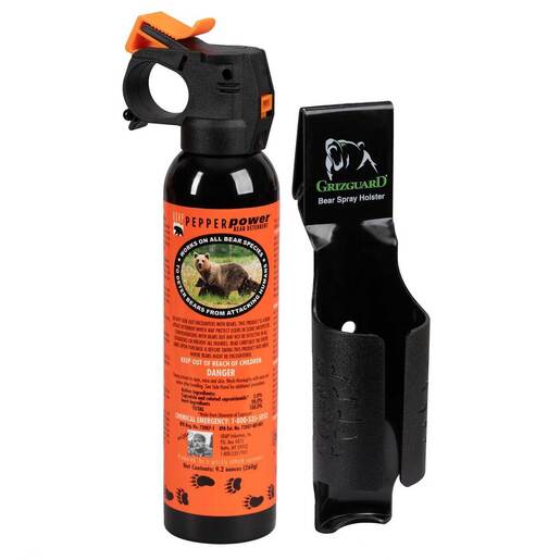 UDAP Magnum Bear Spray With Griz Guard Holster - Black 9.2oz
