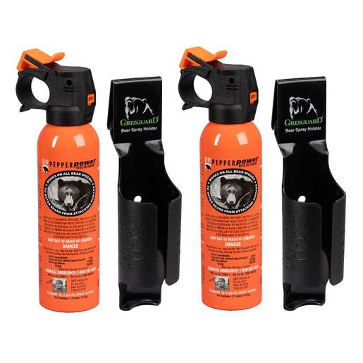 UDAP Safety Bear Spray with Griz Guard Holster - 2 Pack - Black 7.9oz