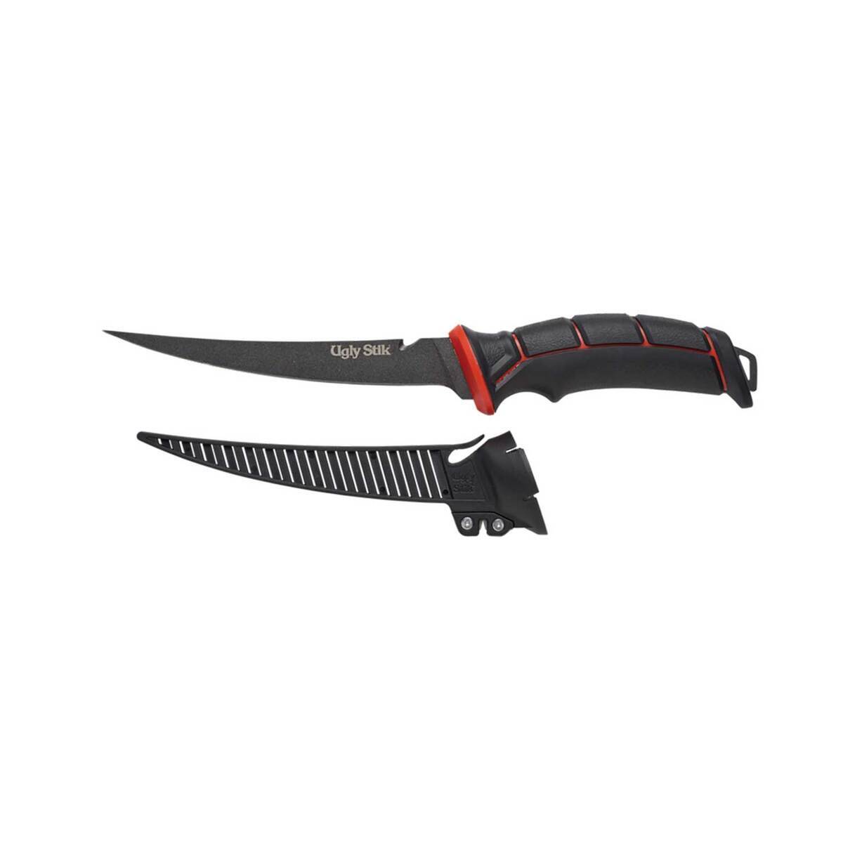 Ugly Stik Ugly Tools Tapered Knife Fishing Tool - Black/Red, 7in - Black/Red Ugly Stik Ugly Tools Tapered Knife Fishing Tool - Black/Red, 7in - Black/Red