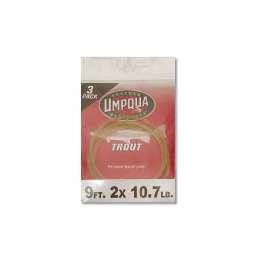 Umpqua Trout Tapered Leader 9ft 3 Pack 6X