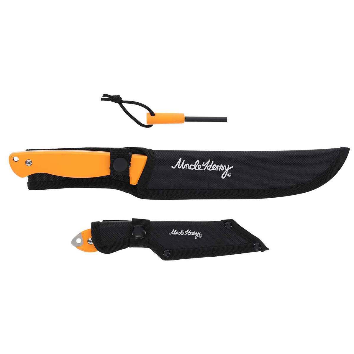 Uncle Henry Fillet/Skinner/Fire Starter Knife Set - Orange Uncle Henry Fillet/Skinner/Fire Starter Knife Set - Orange