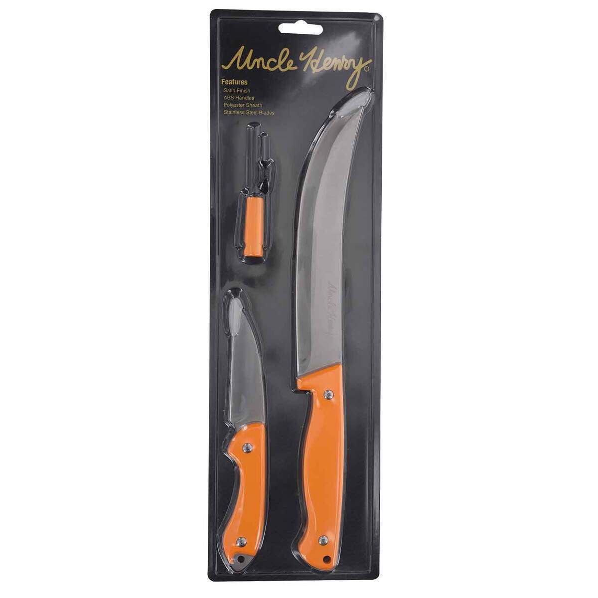 Uncle Henry Fillet/Skinner/Fire Starter Knife Set - Orange Uncle Henry Fillet/Skinner/Fire Starter Knife Set - Orange