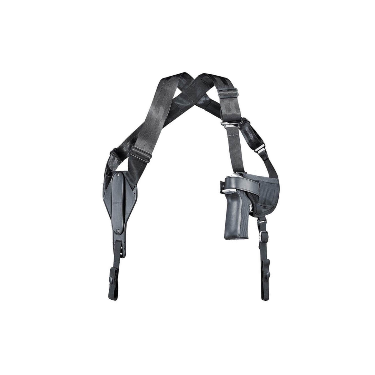 Uncle Mike's Pro-Pak Cross Harness Horizontal Shoulder Size 5 Ambidextrous Holster - Black 5 Uncle Mike's Pro-Pak Cross Harness Horizontal Shoulder Size 5 Ambidextrous Holster - Black 5