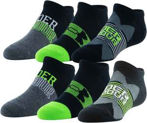 Under Armour Boys' Essential 6 Pack No Show Socks Under Armour Boys' Essential 6 Pack No Show Socks
