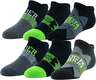 Under Armour Boys' Essential 6 Pack No Show Socks - Black/White/Green Assorted - S