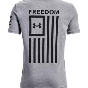 Under Armour Boys' Freedom Flag Short Sleeve Casual Shirt - Steel Light Heather - XL