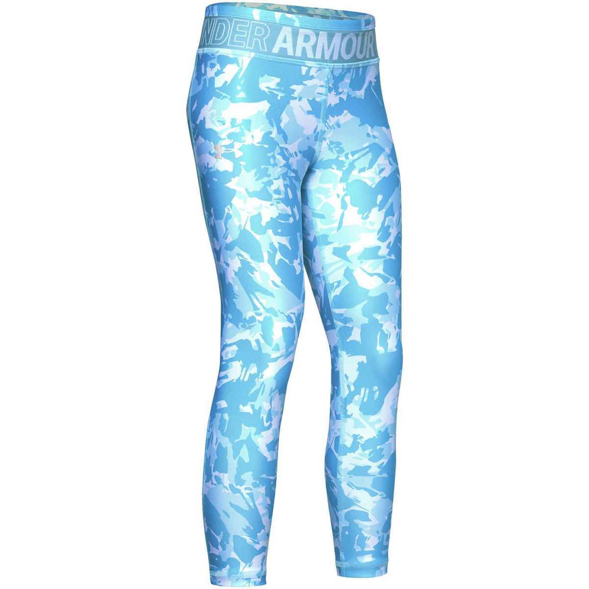 Under Armour Girls' HeatGear Printed Crop Leggings - Blue Haze - S - Blue Haze S Under Armour Girls' HeatGear Printed Crop Leggings - Blue Haze - S - Blue Haze S