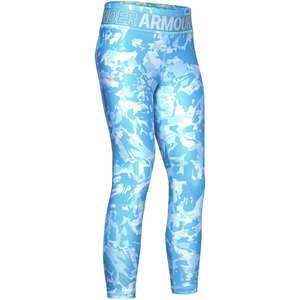 Under Armour Girls' HeatGear Printed Crop Leggings - Blue Haze - S