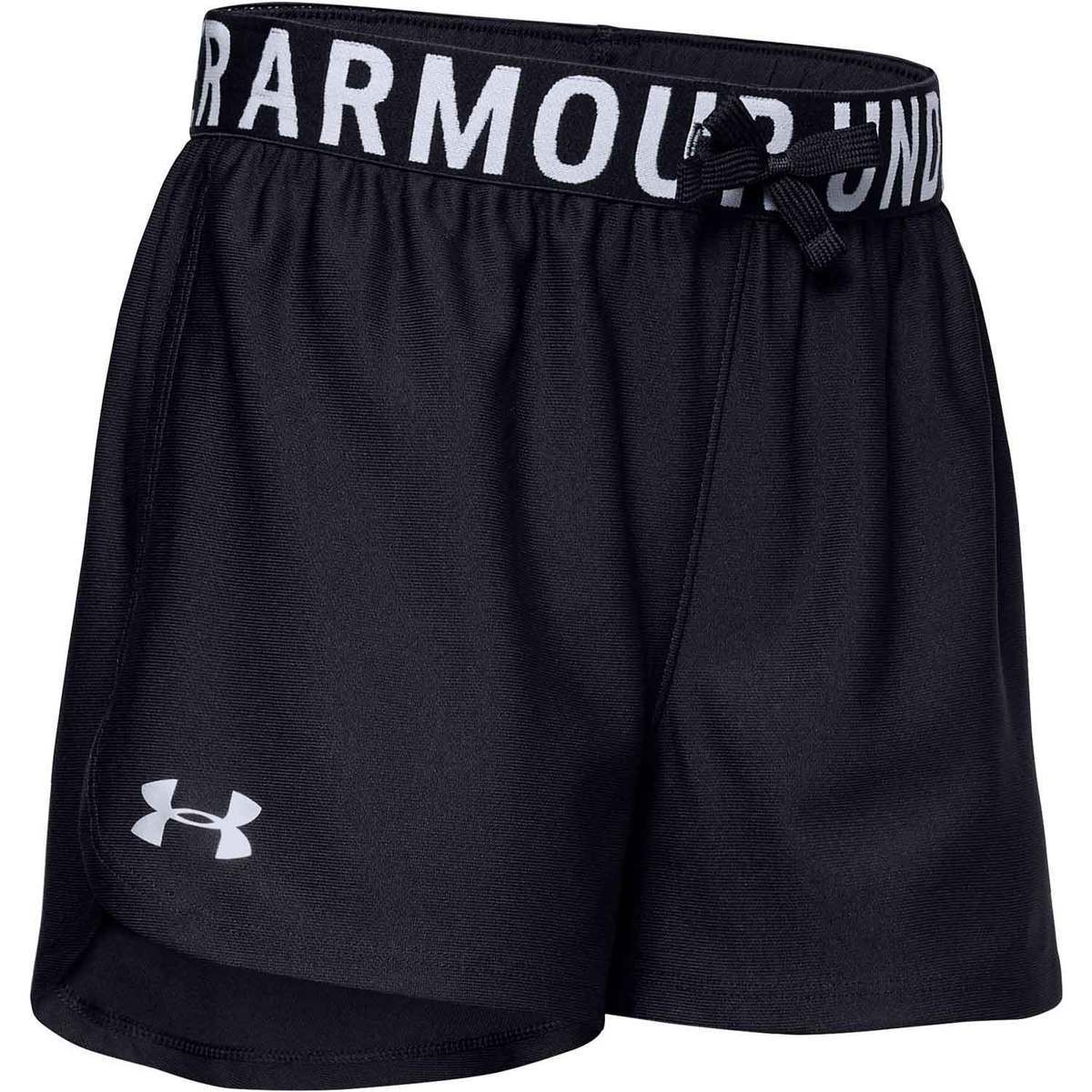 Under Armour Girls' Play Up Solid Relaxed Fit Shorts - Black - L ...