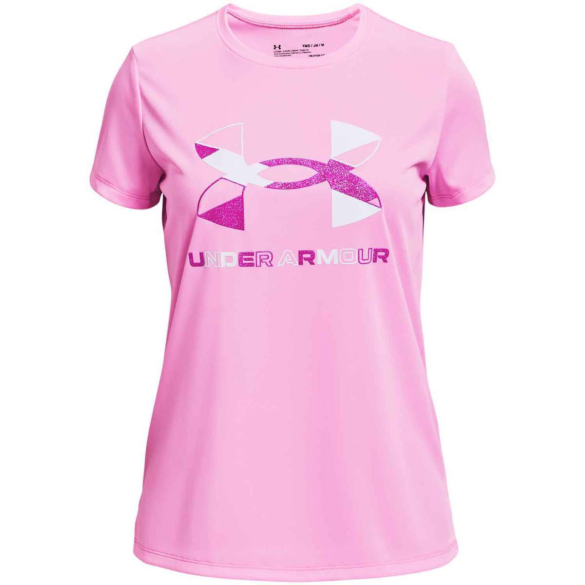 Under Armour Girls' Tech Graphic Big Logo Short Sleeve Shirt Under Armour Girls' Tech Graphic Big Logo Short Sleeve Shirt