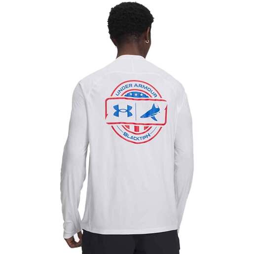 Under Armour Men’s BlacktipH Fish Elite Species Long Sleeve Fishing Shirt – White/Blue Strike XL